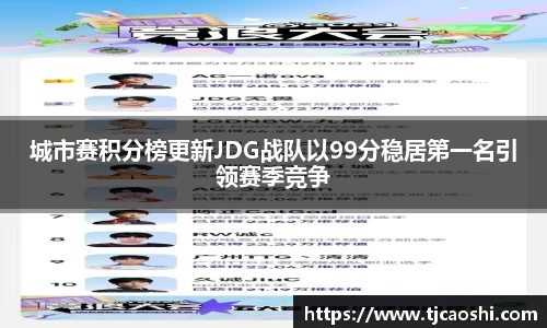 城市赛积分榜更新JDG战队以99分稳居第一名引领赛季竞争