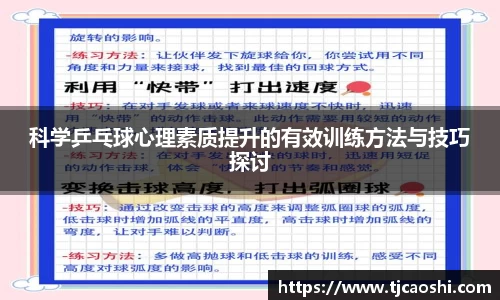 科学乒乓球心理素质提升的有效训练方法与技巧探讨